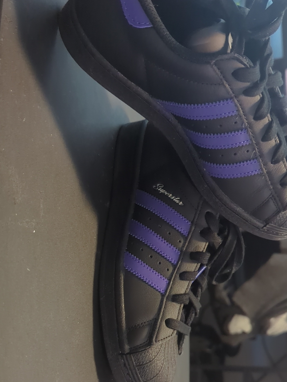 adidas Black & Purple Superstar Men's Sneakers